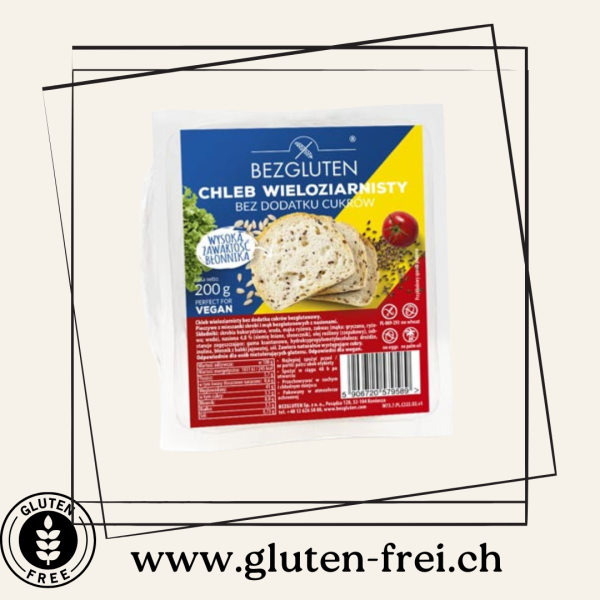 Mehrkornbrot ohne Zuckerzusatz geschnitten Bezgluten glutenfrei  ★